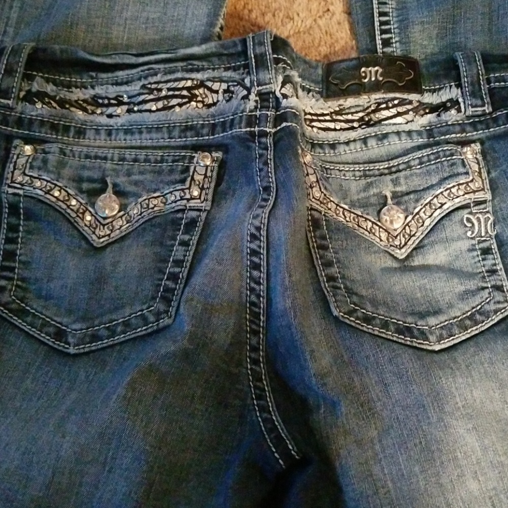 Miss me jeans, angel wing inlay